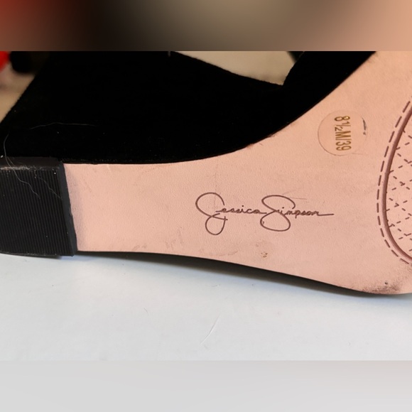 Jessica Simpson black ankle strap wedge heels 8.5 - Picture 9 of 9